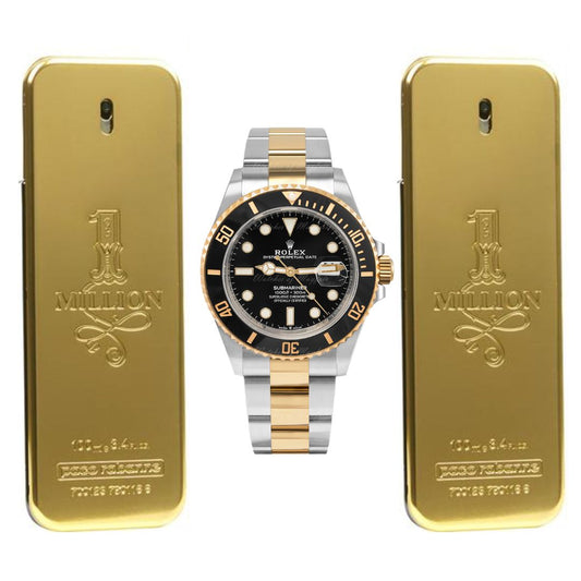 RELOJ ROLEX DE LUJO + 2 PERFUMES ONE MILLION – EDICIÓN EXCLUSIVA